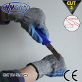 NMSAFETY 13 gauge bleus pu gants de travail coupés coupe couper et des gants résistant à la perforation